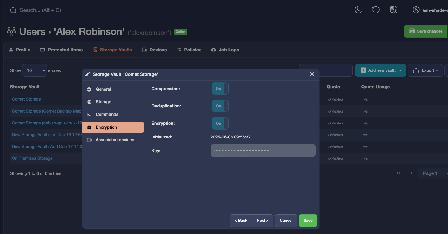 Comet Backup Dashboard