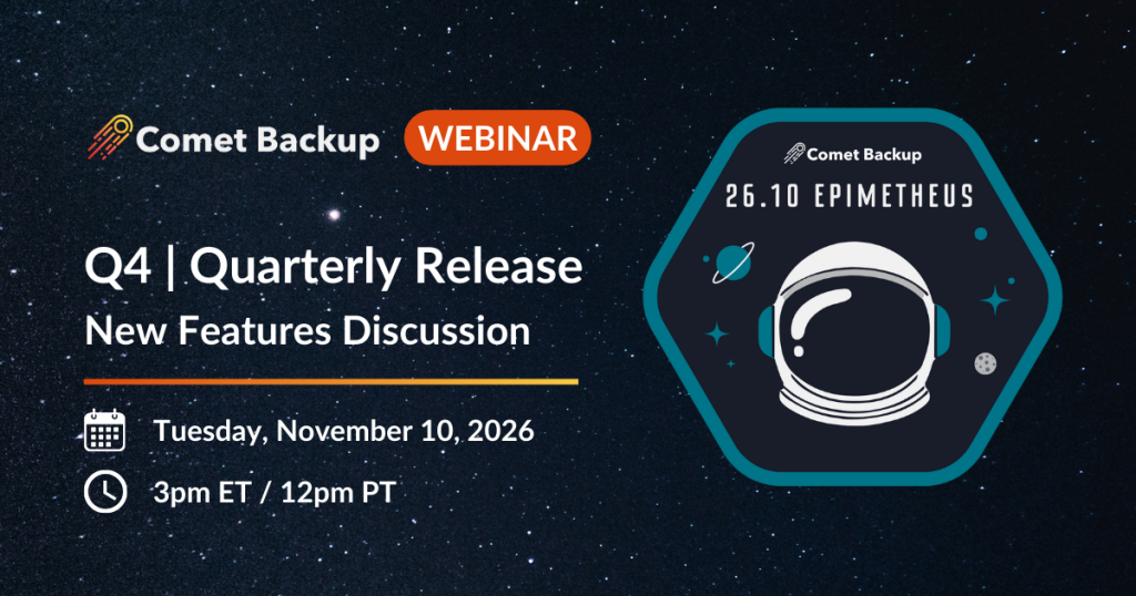 Comet Backup – 26.10 Epimetheus Q4 Quarterly Release Webinar