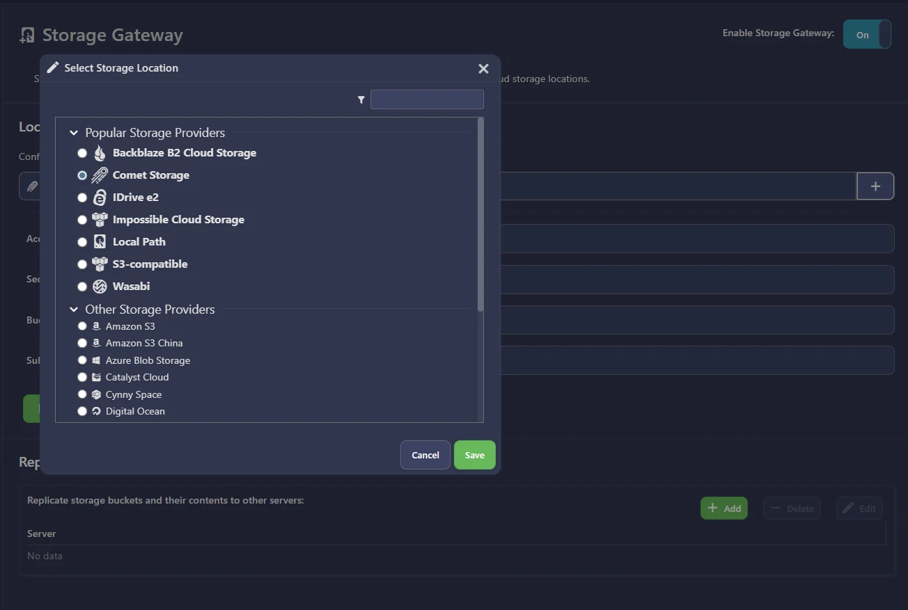 Comet Backup Dashboard